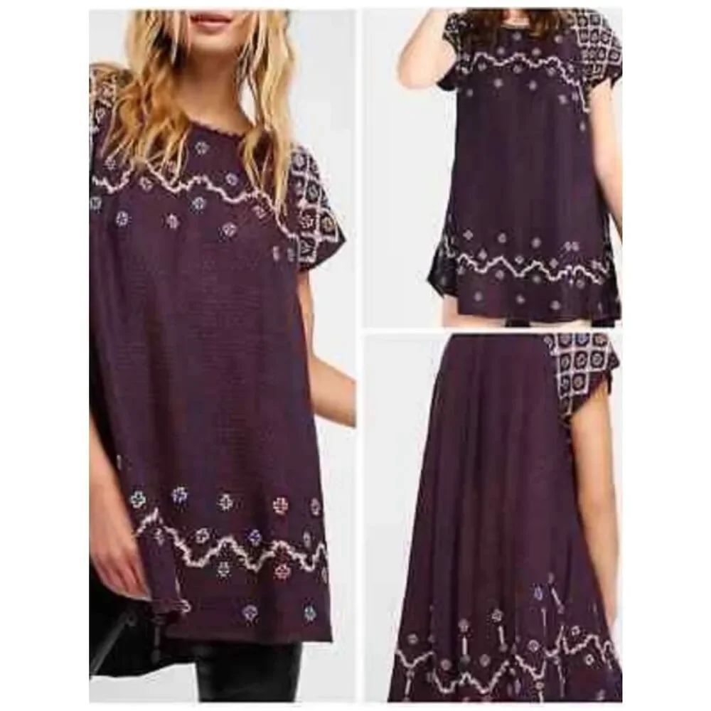 Free People in the Clouds Embroidered Embellished Mini Dress-Tunic
TT15 - Picture 2 of 9